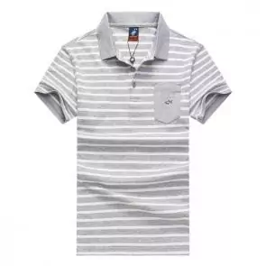 shark hommes t-shirt polo shirt summer lapel stripe paul shark gray 86206